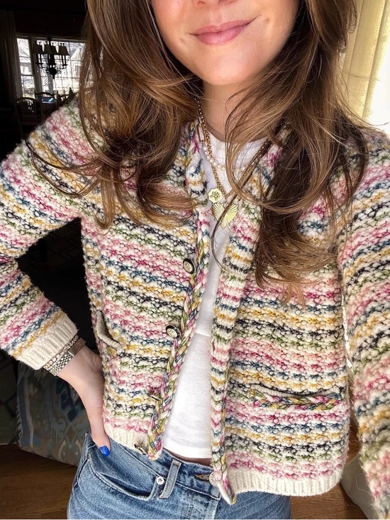 ba&sh Sweaters - ba&sh Bianca Cardigan Multicolor Knit Size Large Sweater Wool Blend